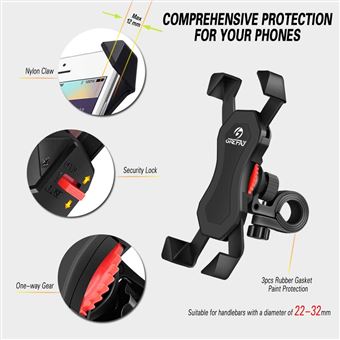 Baseus Support Vélo / Moto / Trottinette Fixation guidon Rotatif 360° Noir  - Accessoires divers smartphone - LDLC
