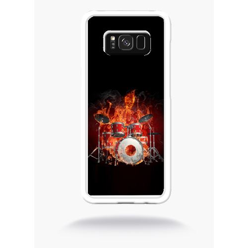 Coque Squellette Joue A La Batterie Flamme Compatible Samsung S8+ Bord Transparent