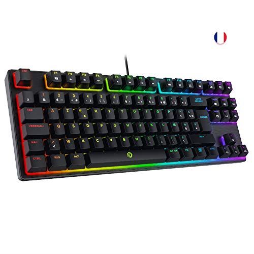 DREVO Tyrfing V2 88 Touches Clavier Mécanique Gamer FR Layout Rétro Éclairage RGB sans Pavé Numérique Programmation Macro Logiciel