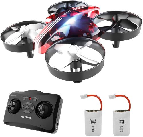 ATOYX Drone Enfant Jouets d intérieur Hélicoptère Télécommandé Quadcopter avec Mode sans Tête Avion Mini avec Télécommande Jouet Cadeau pour Enfant et Débutant - Rouge AT-66