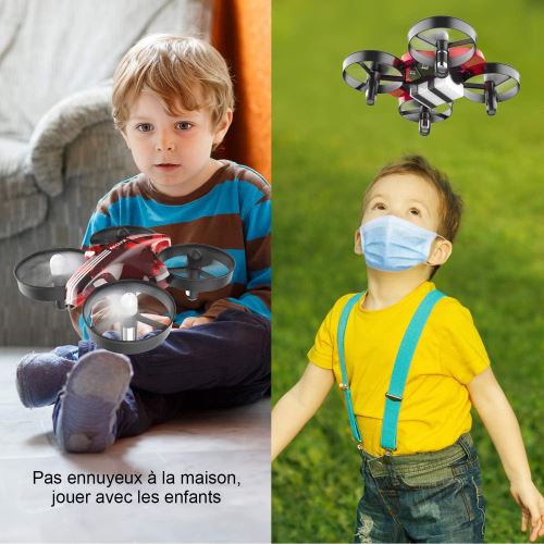 Mini Drone Pour Enfant, Télécommandé Quadcopter Avec 2 Batteries, RC  Hélicoptère