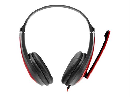 Canyon HSC-1 - Headset - over oor - met bekabeling - 3,5 mm-stekker - zwart / rood