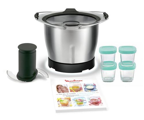 Mini cuve Moulinex Companion XF387E10 avec 4 pots bébé
