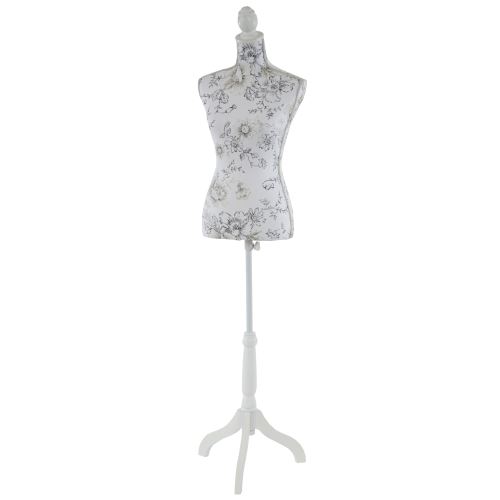 Non Communiqué Multicolore Mannequin De Couture De Tailleur Buste Torse Féminin T222 Motif Blanc À Fleurs - Image 1