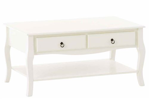 Table basse Lennard avec 2 tiroirs , Blanc