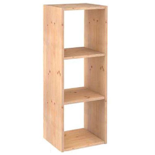 Europe & Nature DMC300.99 Étagère 3 Cubes, Bois, Beige, 36,2 x 33 x 105,4 cm