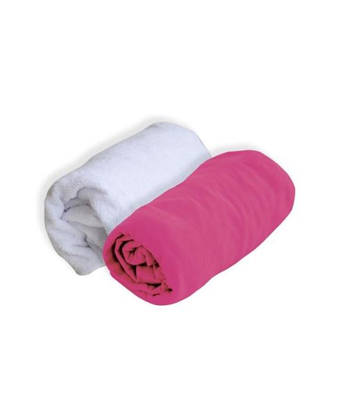 PMP doux nid lot 1 alese + 1 drap housse - 70 x 140 cm - framboise 