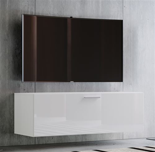VCM Meuble TV Fernso 115 Poli fin, Blanc