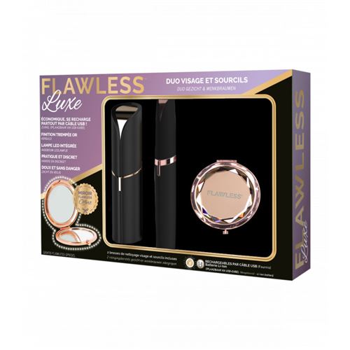 Flawless - Coffret Epilateurs - Epilateurs Visage + Sourcils + Brosse De Nettoyage + Miroir Offert - Usb Rechargeable