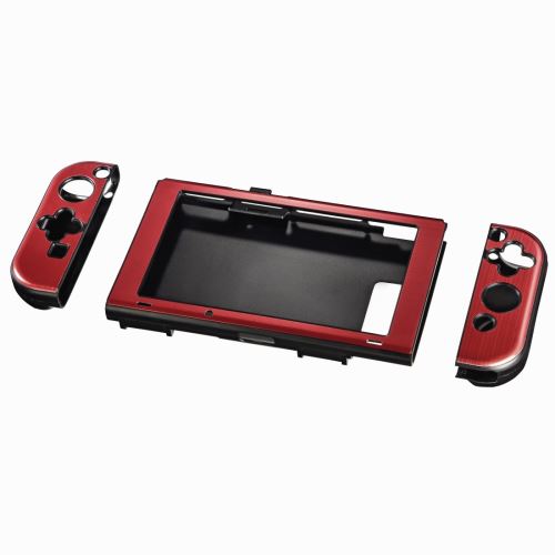 Coque dure pour Nintendo Switch, 3 pièces, rouge métallisé