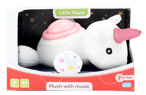 Toi-Toys câlin petites étoiles licorne peluche blanche/rose