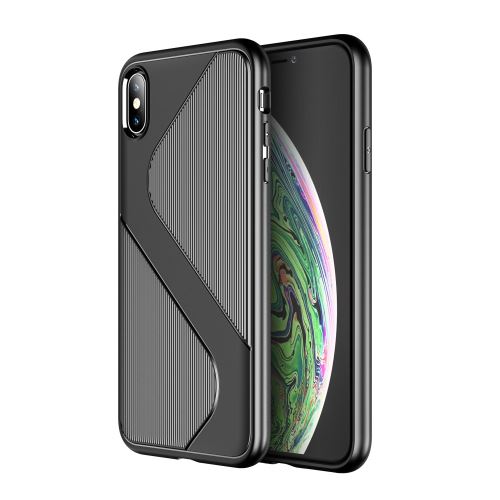 Coque en TPU anti-chute en forme de s noir pour votre Apple iPhone XS Max 6.5 pouces
