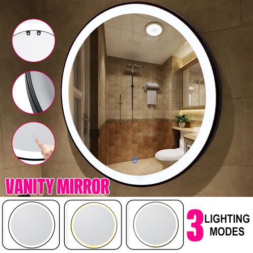 Miroir Insma Mural Salle Bain Lumineux LED Cosmétique Mural 60x60cm