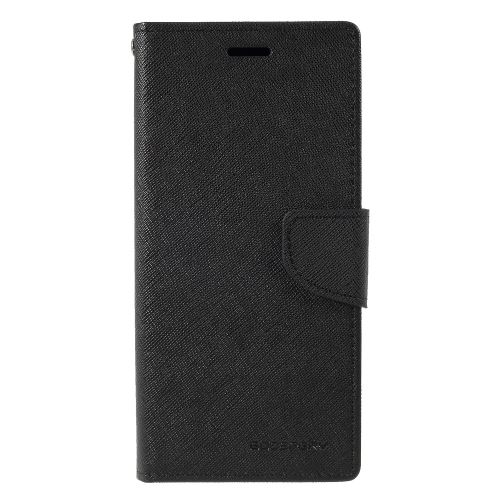 Etui en PU agenda fantaisie avec support noir pour votre Samsung Galaxy J6 Plus