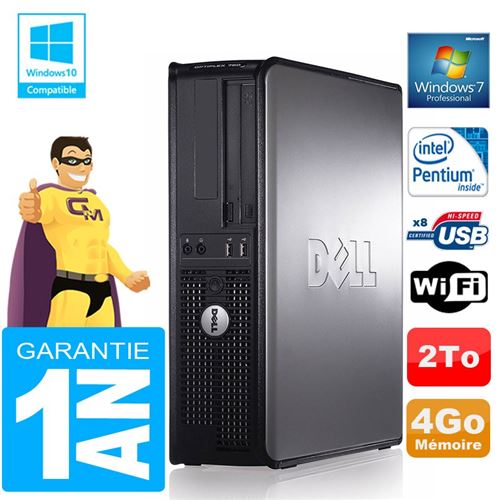 Pc dell 780 dt intel e5300 ram 4go disque 2 to graveur dvd wifi w7 État correct - Dell reconditionné disponible sur Fnac