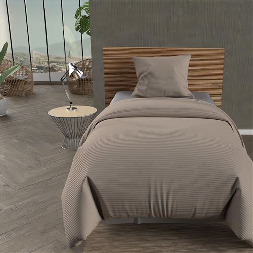 Jeté de lit matelassé 180x220 cm LEO taupe