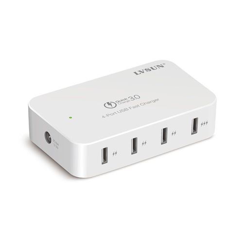 Station de Recharge Intelligente 4 Ports USB 60 Watts avec Recharge Rapide QC 3.0 (Blanc)