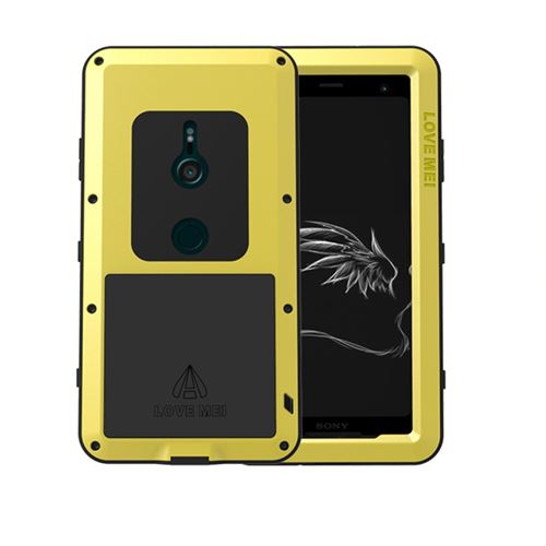 Coque en silicone anti-poussière, antichoc, anti-choc et anti-projections, puissant défenseur jaune pour votre Sony Xperia XZ3