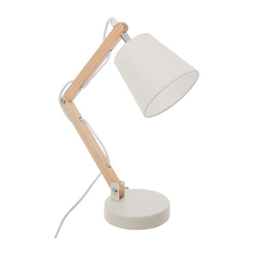 Lampe de Bureau Bois Articulée 36cm Blanc Lampe de Bureau Bois Articulée 36cm Blanc