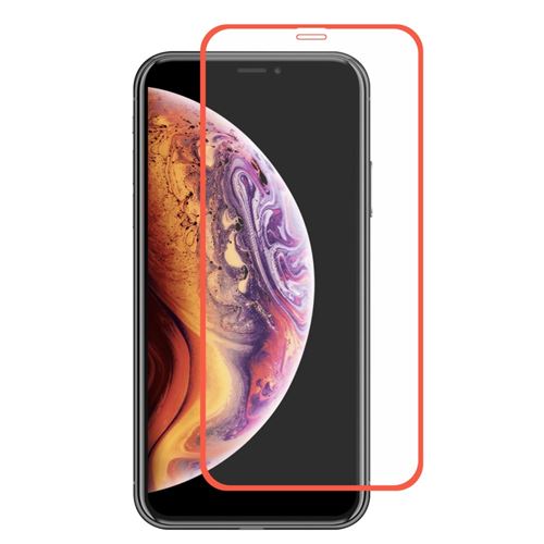 Protecteur écran en verre trempé 0.26mm 2.5D 9H colle complète revêtement complet orange pour votre Apple iPhone XR 6.1 inch