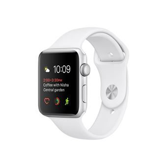 Apple Watch Series 2 38 mm Aluminium Silber intelligente Uhr mit Sportband Flouroelastomer weiB BandgroBe S M L Wi Fi Bluetooth 28.2 g Black Friday AppleWatch Einkauf Preis fnac Schweiz