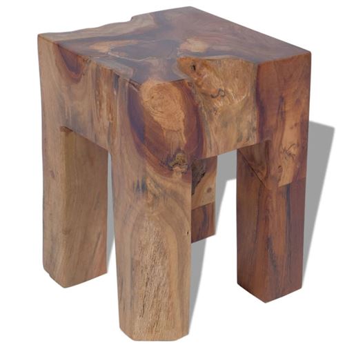 Vidaxl Marron Tabouret Teck Massif 30 X 30 X 40 Cm - Image 2