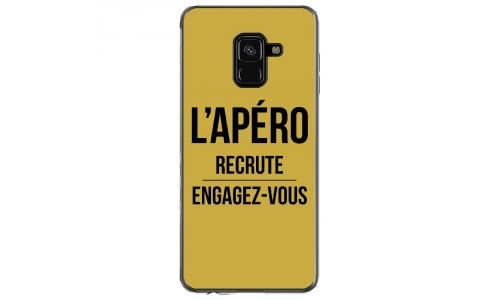 Coque souple pour Samsung Galaxy A8 2018 avec impression Motifs l'apéro recrute or