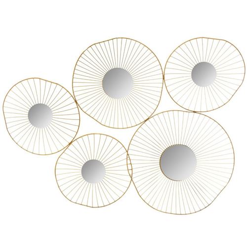 Décoration Murale 5 Miroirs Flower 78cm Or