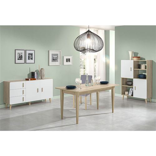 ANEBY - Ensemble Séjour avec Buffet 2 Portes Effet Bois