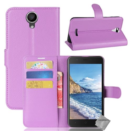 Housse etui coque pochette portefeuille pour Wiko Harry avec film ecran - MAUVE