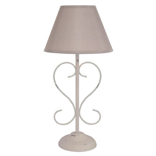 BELCASTEL Lampe de chevet acier 18x18x39 cm - Taupe cérusé