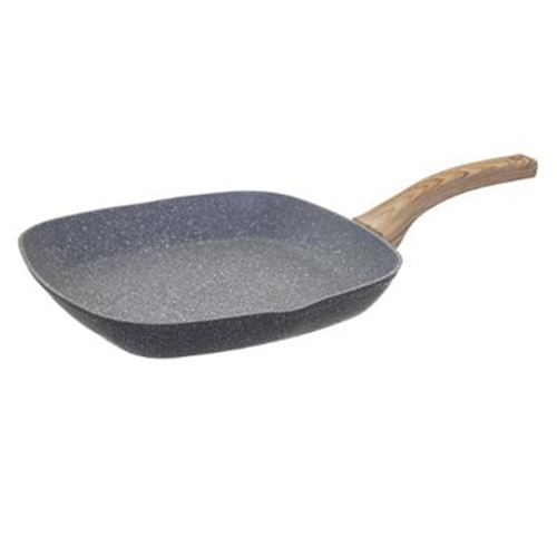 Po&ecirc;le grill en aluminium - D. 28 cm - Effet pierre grise