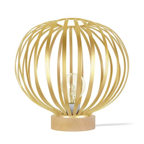 LAMELLES DAVOS Lampe a poser acier - 36x36x35cm - Or/Gold