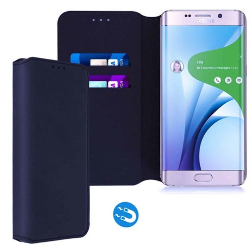 Etui Bleu Porte carte pour Samsung GalaxyY S6 Edge