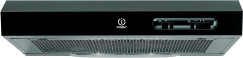 Indesit ISLK 66 LS K - Hotte - standard - largeur : 59.9 cm - profondeur : 51 cm - extraction et recirculation (avec kit de recirculation supplémentaire) - noir