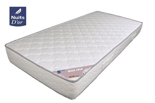 Nuits D'Or Rêve Doux Matelas Densité 30 Kg/M3 - Hauteur 18 Cm - Soutien Très Ferme + Protège Matelas Offert - 140x190