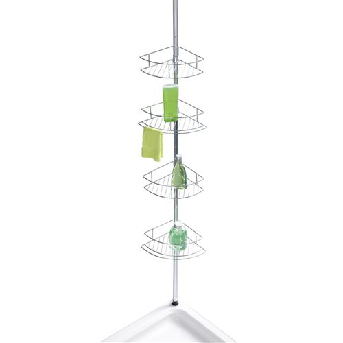 Wenko - Etagère de douche extensible Dolcedo - L. 31 x H. 65/275 cm - Argent