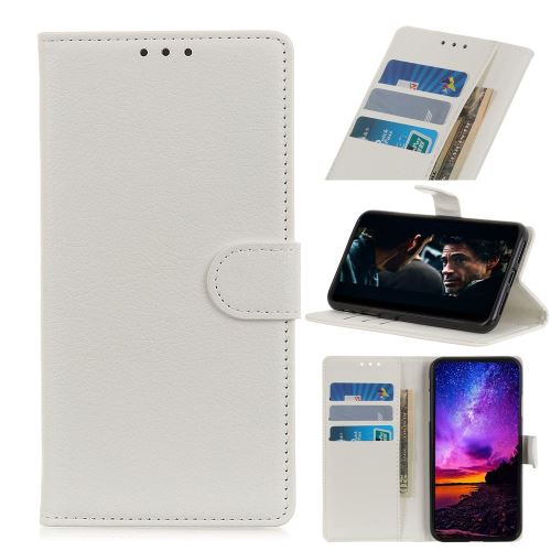 Etui en PU avec support blanc pour votre BQ Aquaris C/vsmart Joy 1
