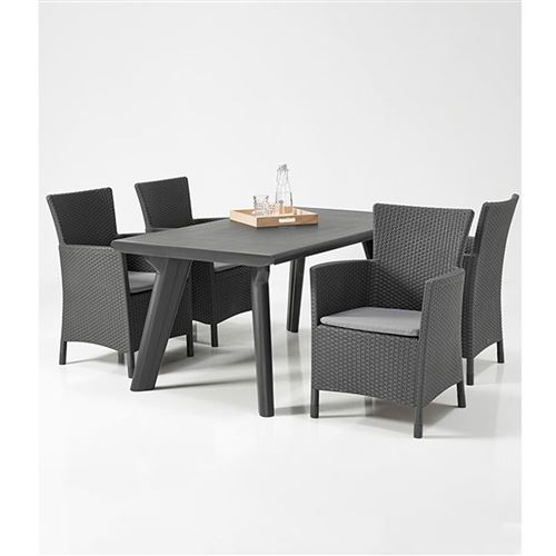 4 56 Sur Allibert Chaise De Salle A Manger De Jardin Iowa Graphite