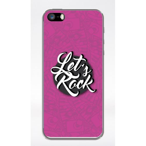 Coque Lets Rock Fond Rose Compatible Iphone 5 Transparent