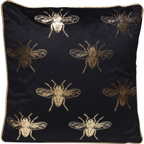 Coussin noir abeilles 45x45cm Kare Design