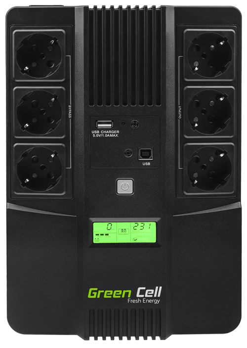Green Cell AiO - UPS - 220/230/240 Volt wisselstroom V - 360 Watt - 600 VA - 7 ampère-uur - USB - uitgangen: 6