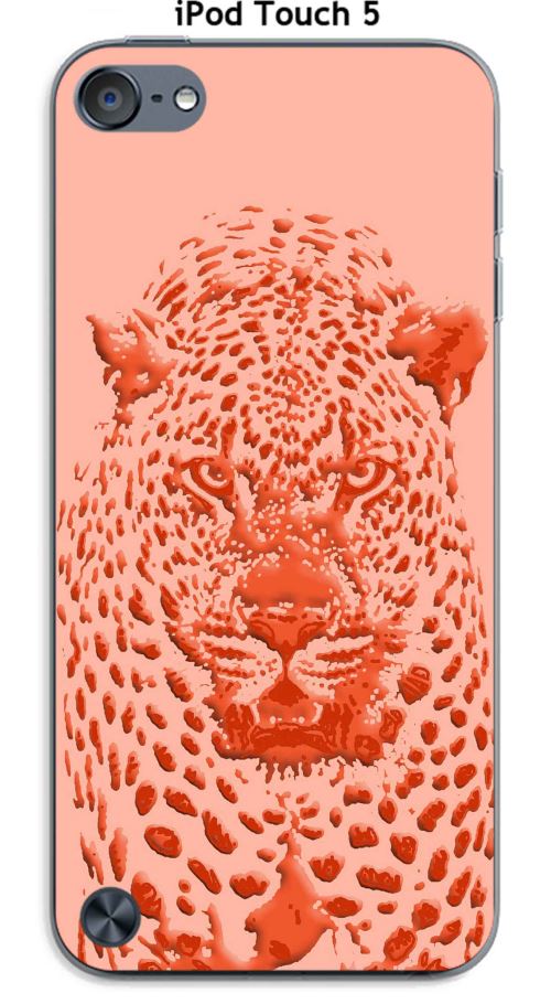 Coque TPU gel souple Apple iPod Touch 5 design Jaguar rose orange