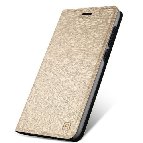 Coque en PU grain de bois svelte pour Apple iPhone 6 Plus / 6S Plus - Or