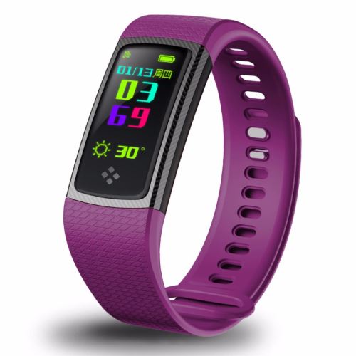 S9 IP67 montre bracelet coloré de bracelet de pression artérielle de fréquence cardiaque de bracelet coloré violet