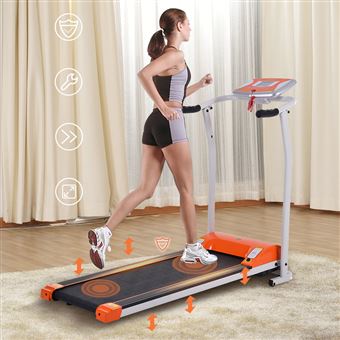 tapis de course lontek j01f orange pliable vitesse max 10 km h machines de cardio training achat prix fnac