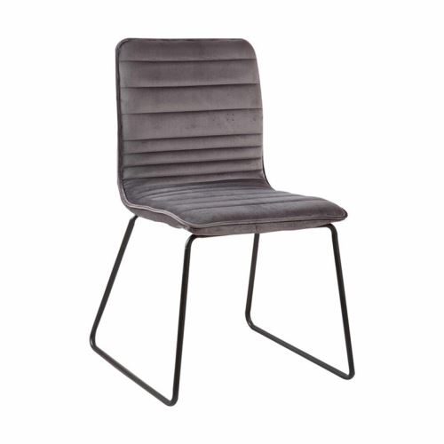 Chaise velours Uzto anthracite
