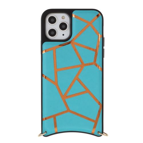 Coque en TPU anti-chute mutural avec sangle bleu pour votre Apple iPhone 11 Pro Max 6.5 pouces