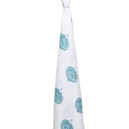 Coffret 1 Maxi Lange coton PAISLEY - TEAL - ADEN+ANAIS