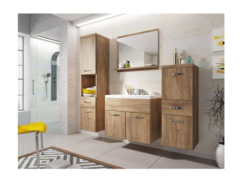 Ensemble CLAUDIA - meubles de salle de bain - effet bois
